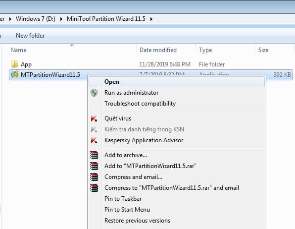 Chia sẻ Key Minitool Partition Wizard 11.5 bản quyền vĩnh viễn