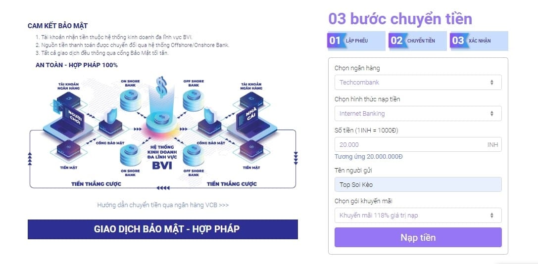 cách đăng ký và nạp tiền One88