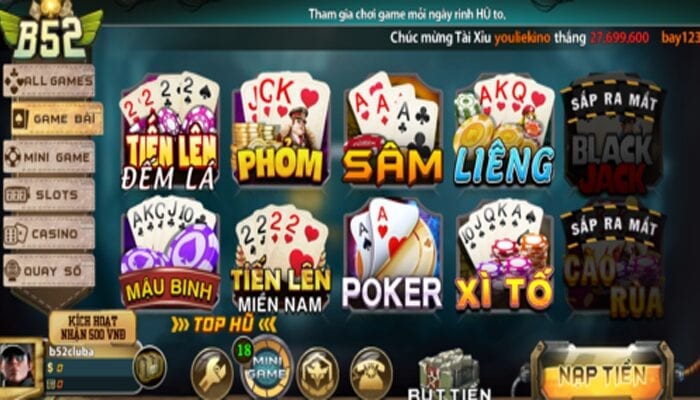 Cách nạp và rút tiền Game bài B52 