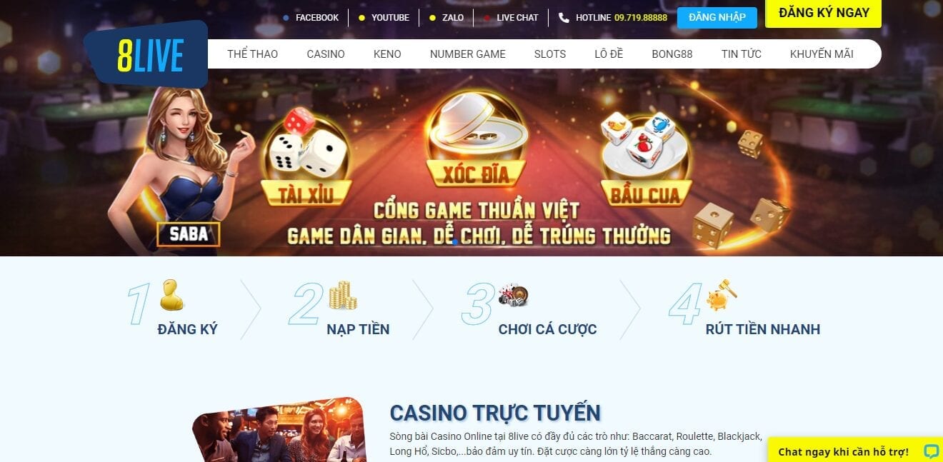 8live – Nhà cái trực tuyến thể thao hiện đại, chất lượng