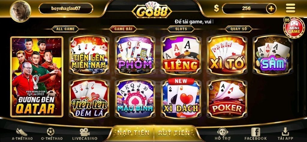  cách quay slot bài GO88 