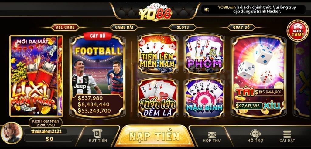 Hướng dẫn cách quay slot bài YO88 