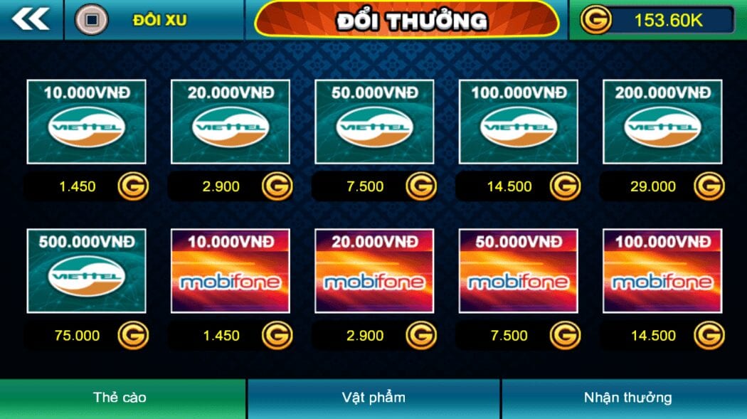  game đánh bài đổi thẻ