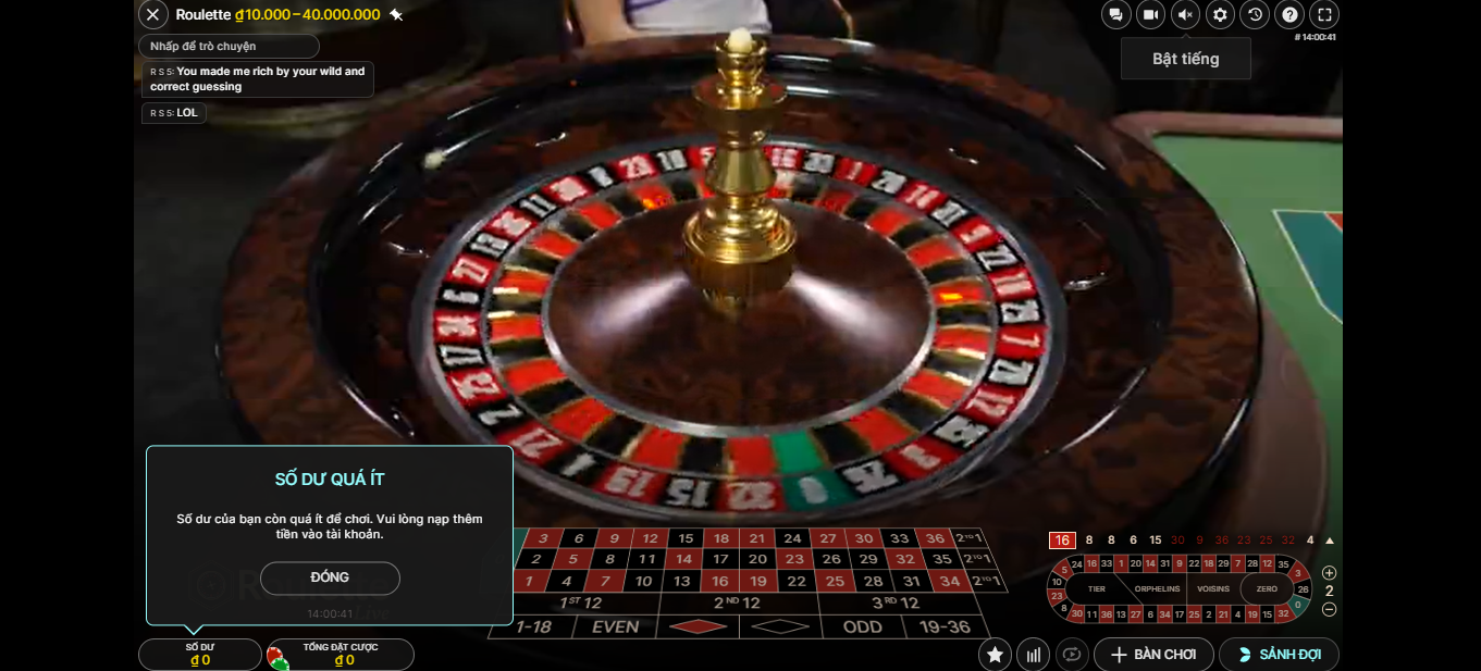 Người chơi đánh giá rất cao về mặt chất lượng của Roulette