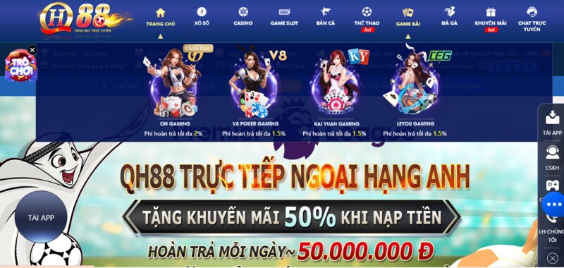 Nhà cái QH88 sở hữu kho game chất lượng hơn 200 trò chơi cá cược hot nhất 2023