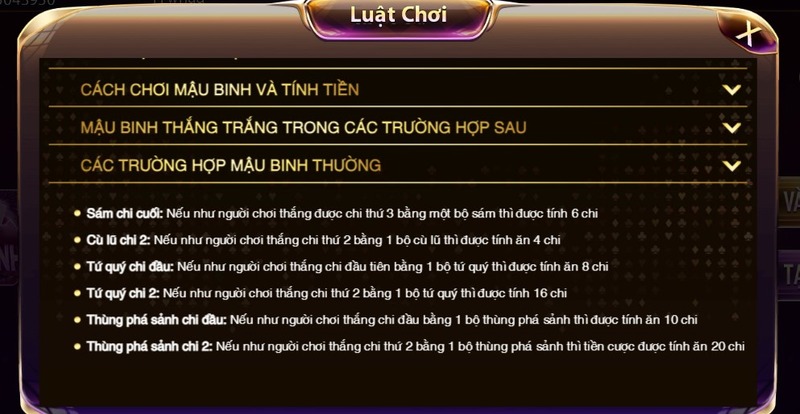 Quy tắc chơi game bài mậu binh Gemwin mọi game thủ cần phải nắm chắc