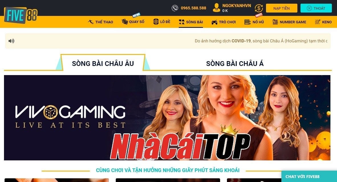 Five88 có những game nào thưởng lớn