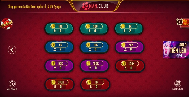 Game bài Tiến Lên tại B52/ Man Club/ Rikvip & điểm hấp dẫn đặc biệt có 1-0-2